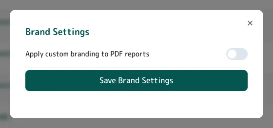 White-label (Pro and Partner): one toggle for your name on the PDFs.